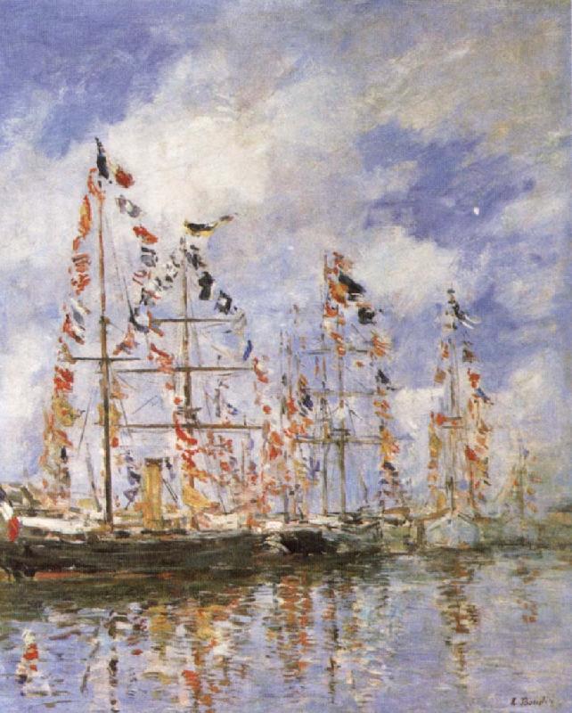 Eugene Boudin Sailing Ships at Deauville oil painting picture